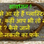 how to identify plastic rice in hindi